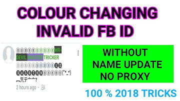 How To Make Colour Changing Invalid + Emoji Name Faceebook Account Without Name update No Proxy