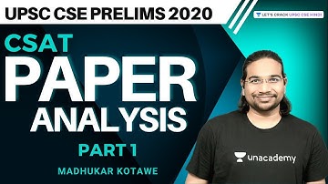 UPSC CSE Prelims 2020: Paper 2 Detailed Analysis | CSAT - Part 1 | Question Paper and Answer Key