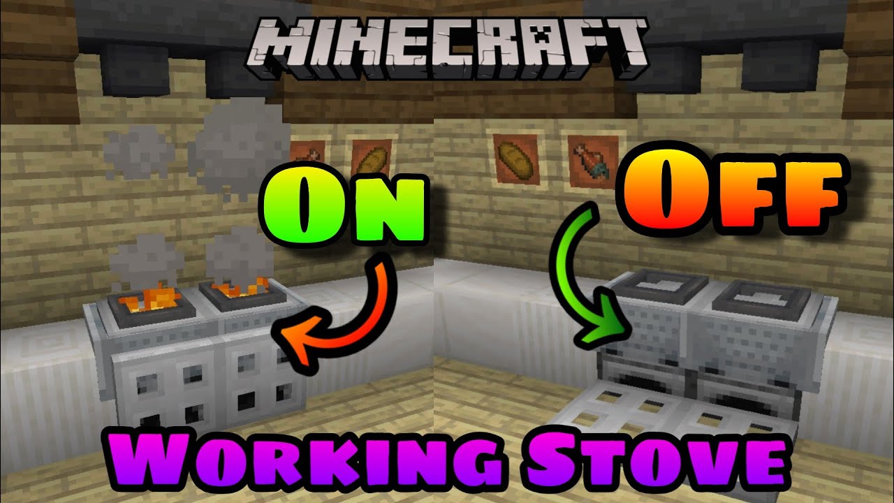 Minecraft PE How to make a Working On/Off Stove YouTube