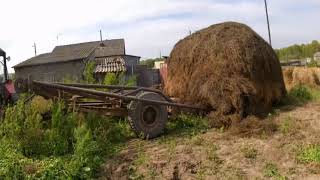 ✔Затягиваем зарод 🔴 с помощью лебёдки на стоговоз