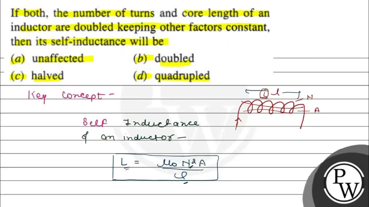 If both, the number of turns and core length of an inductor are dou
