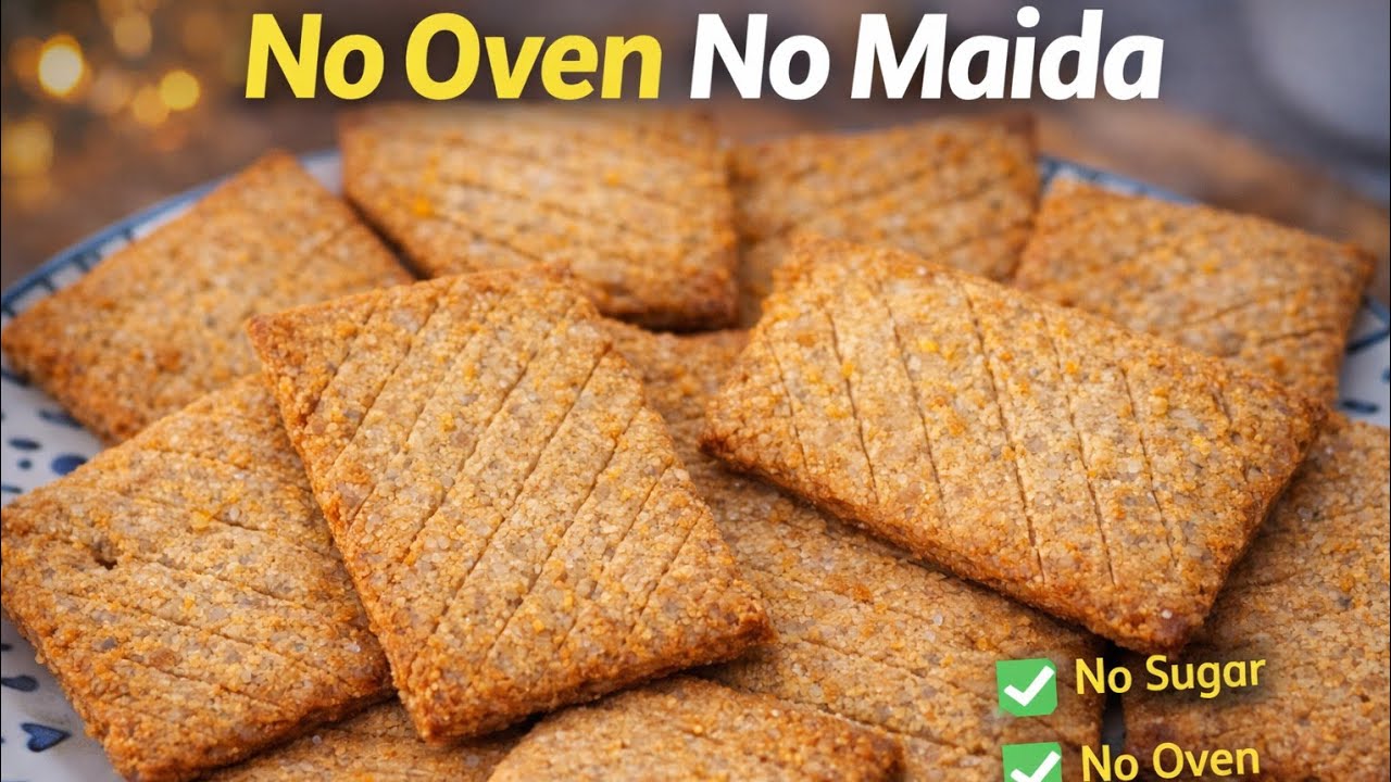 No Maida No Oven Atta Biscuit | कढ़ाई में खस्ता गेहूं के बिस्किट रेसिपी