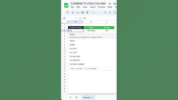 COMBINE TO ONE COLUMN #googlesheets