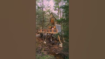 Fairytale Luxury Tiny Home A-Frame Treehouse Over Water!