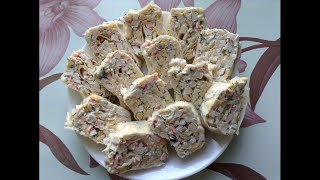 Лаваш с крабовыми палочками - ОЧЕНЬ ВКУСНАЯ ЗАКУСКА (пошаговый рецепт) Лаваш с крабовыми палочками - ОЧЕНЬ ВКУСНАЯ ЗАКУСКА (пошаговый рецепт)