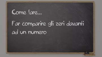 Far comparire gli zeri davanti al numero