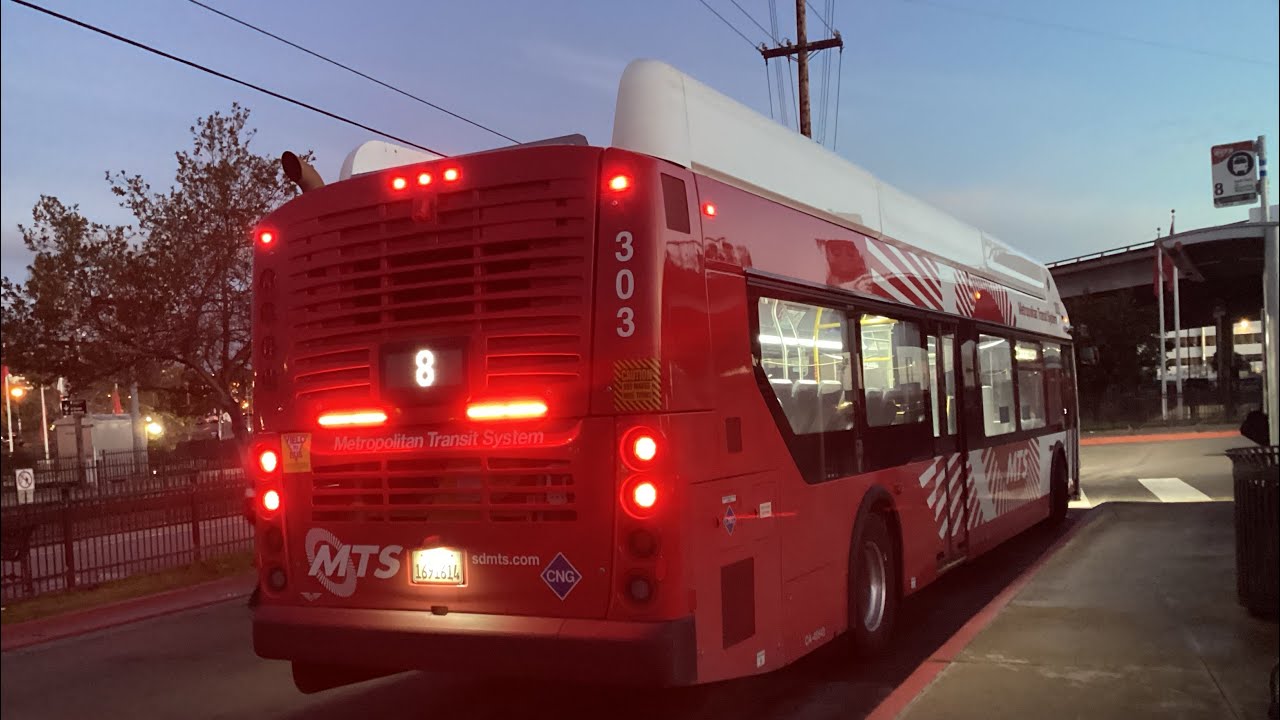 San Diego MTS 2025 New Flyer XN40 303 on route 9
