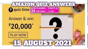 Amazon Quiz Answers Today|15 August 2021|Amazon Quiz Time Answers|Daily Quiz Time
