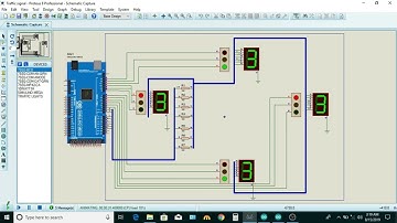 Arduino Base 4 way Traffic Light  Control System   Traffic Signal proteus Project with Arduino Code