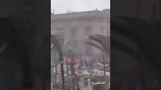 مصر  تساقط كثيف للبرد على الإسكندرية 