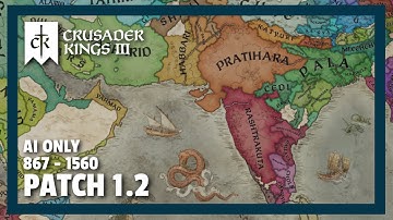 Crusader Kings 3 | Patch 1.2 - AI Only Timelapse | 867 - 1560