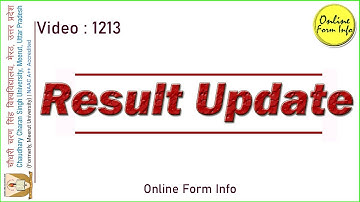BA 3rd Year Result 2023 | CCSU Result News Update Today | Online Form Info