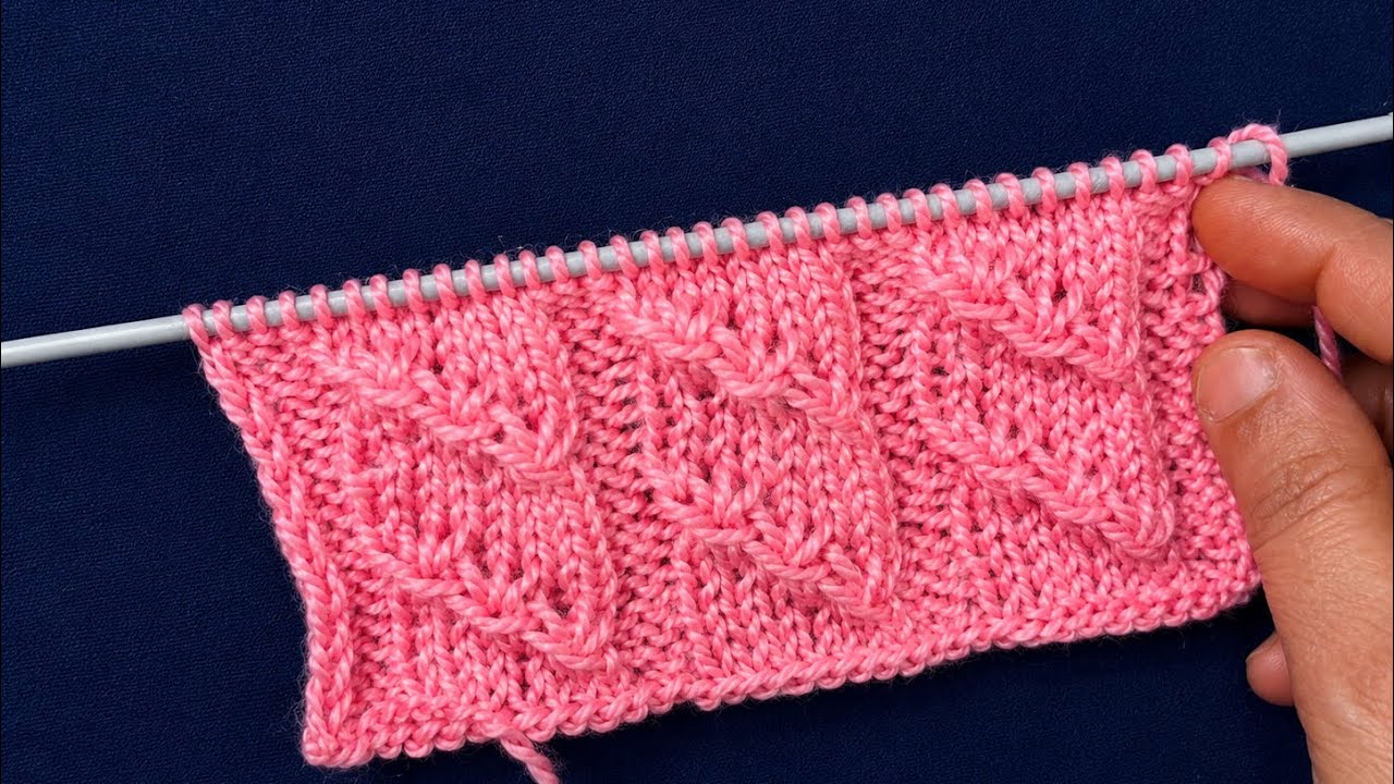 Beautiful Pink Knitting Cable Pattern Design | Easy & Elegant Hand