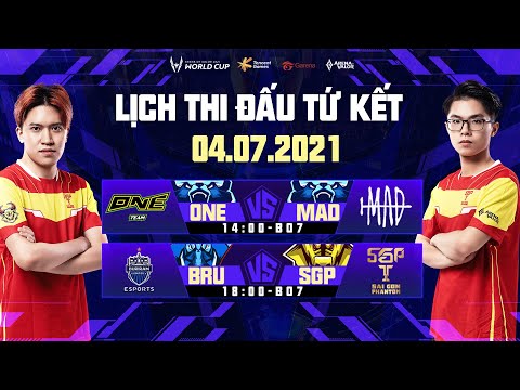 ONE vs MAD | BRU vs SGP - Tứ kết AWC 2021 (BO7) - Ngày 04/07