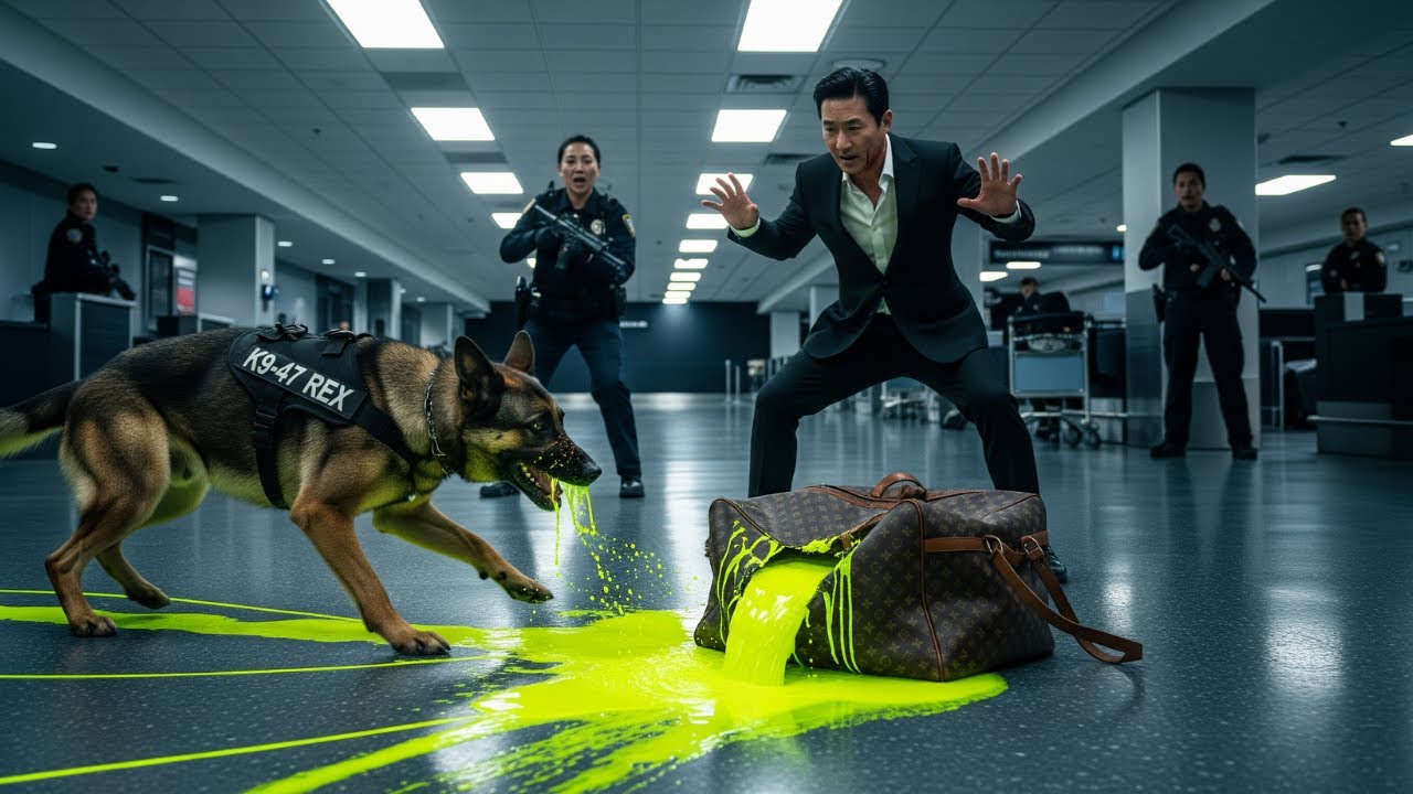 Savage Police Dog Attacks Chefe Mafioso Coreano's Bag – Seconds to Terrifying Silence!