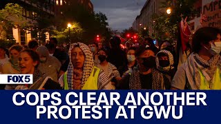 DC police clear proPalestinian demonstration on George Washington University campus; 1 arrest made