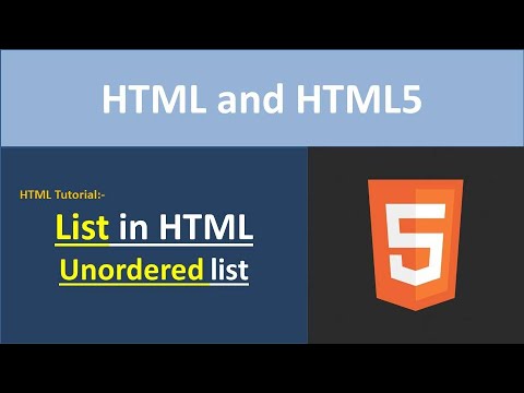List in HTML|Unordered list HTML|ul tag in HTML|HTML Tutorial for ...