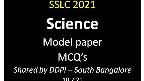 #Science Model paper 2021. #Class 10 science question paper 2021. #SSLC science model paper MCQ