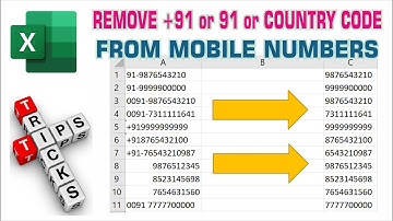 How to Remove Country Code or +91 or 0091 or 91 from Mobile Numbers List in Microsoft Excel