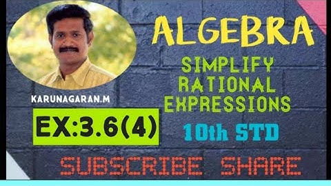 10th Std Maths Ex.3.6(4) Which rational expression should be subtracted from (x²+6x+8)/(x²+8) to get
