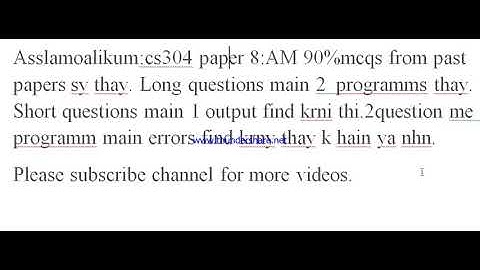 cs304 midterm current paper 2022