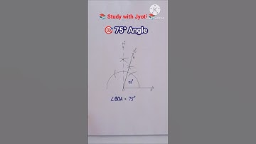 how to construct 75 degree angle using compass | 75⁰ angle #shorts #studywithjyoti