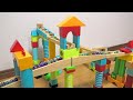 Marble run colorful wooden course ☆ Healing tree tone