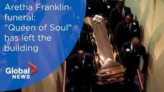 Aretha Franklin funeral: 'Queen of Soul's' casket loaded into hearse