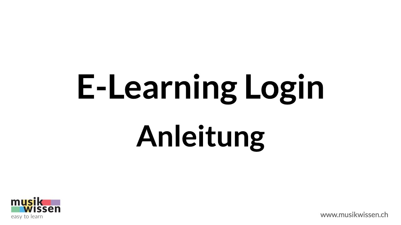 ELearning Login Video Anleitung YouTube