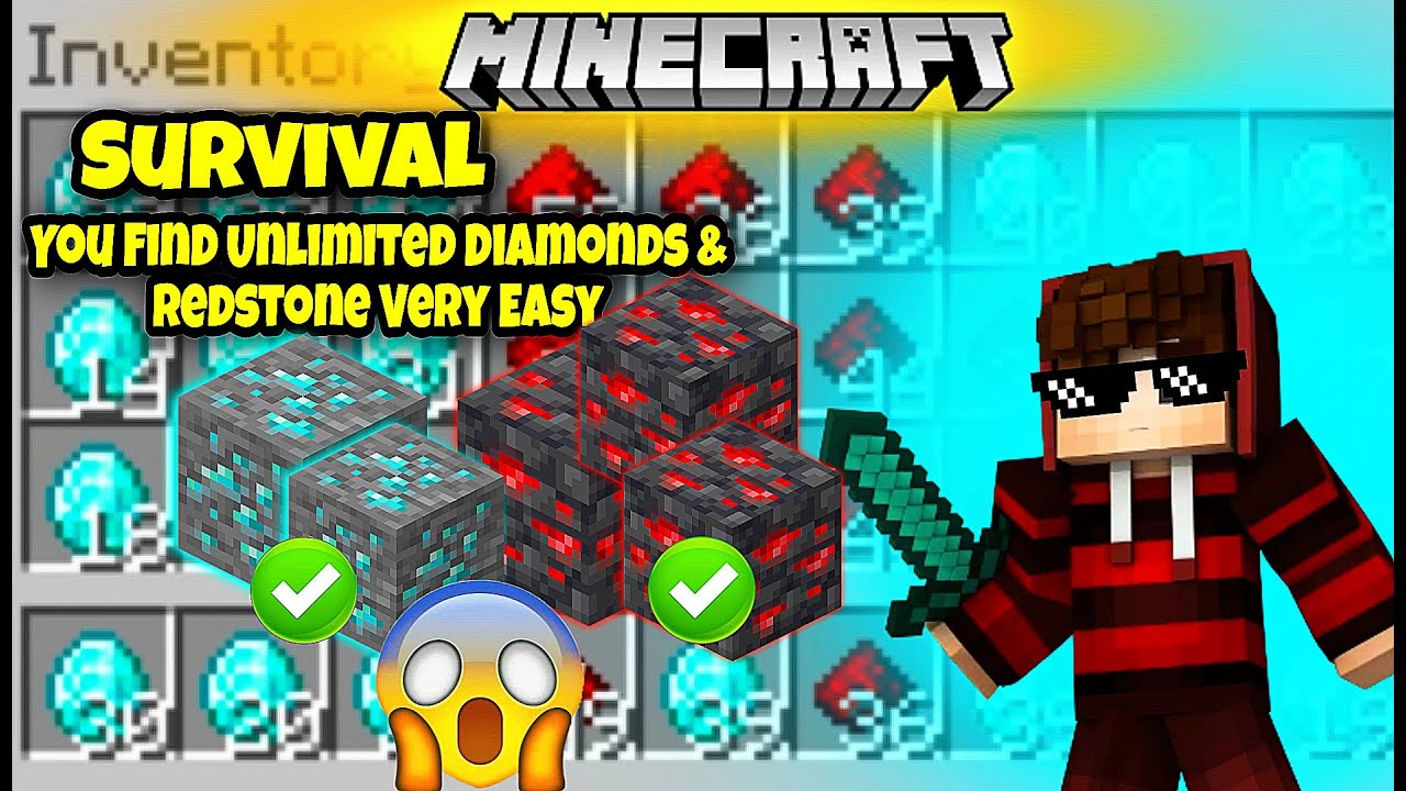 I FOUND DIAMONDS & REDSTONE IN MINECRAFT SURVIVAL | HOW WILL YOU ALSO ...