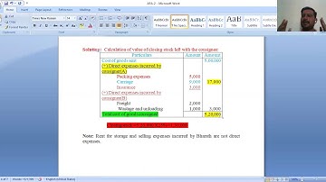 AFA consignment accounts valuation of closing stock