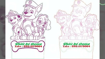 Tải File Miễn Phí Khắc LaSer Đèn Ngủ ( File Chú Chó ) Dùng cắt khắc LaSer Đèn hoặc tô màu lại in