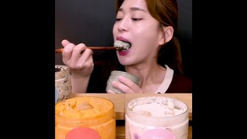 PUDDING [CHOCOLATE, BLUEBERRY CHEESECAKE, OREO, STRAWBERRY, MATCHA] EATING #shorts