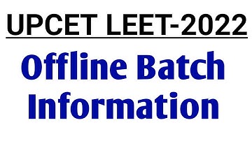UPCET LEET 2022 | Offline Batch Information @PolytechnicPathshala