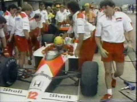 Senna charges through the field at Brazil 1988