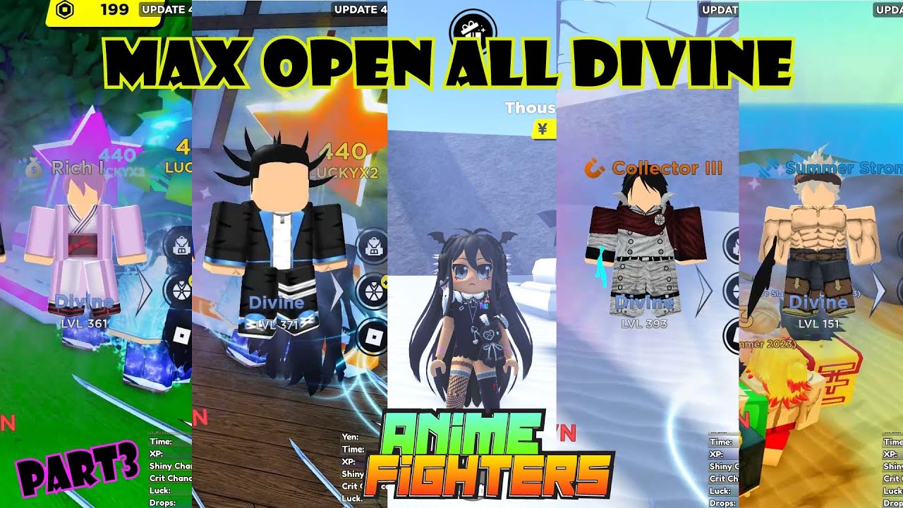 Max Open Shiny Potion Summer Event Update!! Crazy x144 Drops! CODE ! Anime  Fighters Simulator 