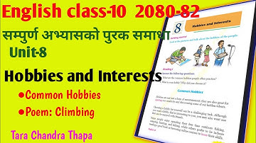 class10 english unit-8 Hobbies and Interests complete solutions  unit8 english 2080-82 all solutions