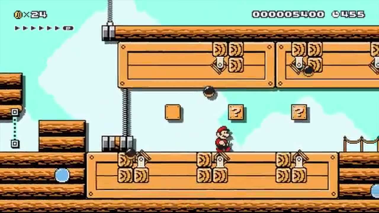 Super Mario Maker: SMA4: Super Mario Bros. 3 e-Reader remake E-30