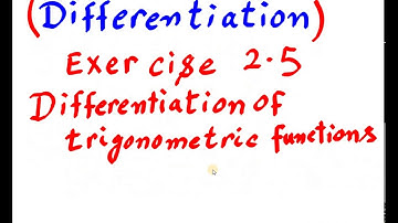 Differentiation of trigonometric functions (Fsc Math part 2) Chapter 2 Exercise 2.5 questions