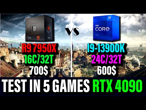 Core i9 13900K vs Ryzen 9 7950X | i9 13th 13900k RTX 4090 | Ryzen 9 7950x RTX 4090 | 7950X Gaming