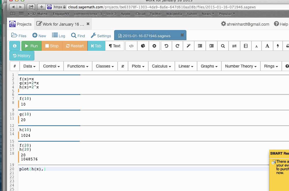 Functions and Plotting in sage - YouTube