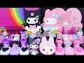 Kuromi vs my melody slime mixing makeup into clear slime satisfying slime asmr  163