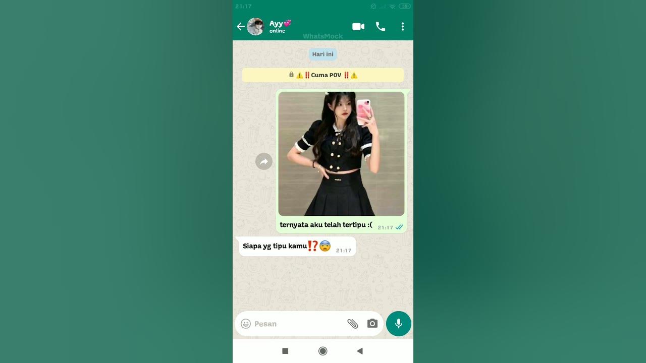 POV:Kata mu pacar mu cuma 1:(  || ib:?  || by:@itsmeAlexa_000  || #whatsmock #fakechat #shorts