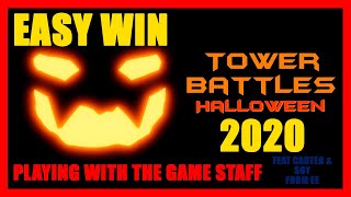 Tower Battles How To Win Halloween Event 2020 With Game Staff Youtube - roblox tower battles halloween