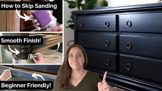 How to Paint Furniture Black | Laminate & Wood  Smooth Finish & Beginner Friendly!