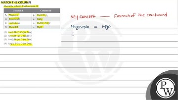 MATCH THE COLUMN Match the column-I with column-II. \begin{tabular}{|l|l|c|l|} \hline \multicolu...