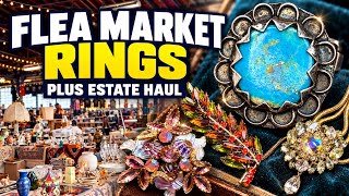 Flea Market Ring Shopping & Thrifting!  Vintage Jewelry and Estate Haul