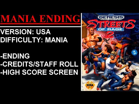 Streets Of Rage 2 USA Sega Genesis Ending Mania Difficulty