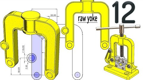 12-Project 47| Clamp-Sided Pipe Vise | SolidWorks Tutorial: raw casted yoke
