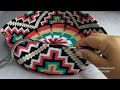 como subir el cuerpo de mochila wayuu con diseño en rombo parte 4 #tutorial #wayuu #mochilawayuu